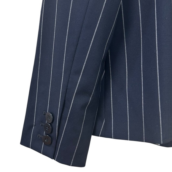 Emporio Armani - Virgin Wool Blazer Pin-Stripes, Size 14 US (SZ 48 IT) Navy Blue - Picture 11 of 16